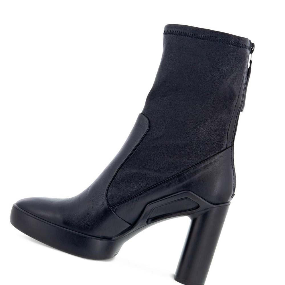 Women's Ecco Shape Sculpted Motion 75 Stretchy Mid-cut Ankle Boots Black | Canada 38QMA